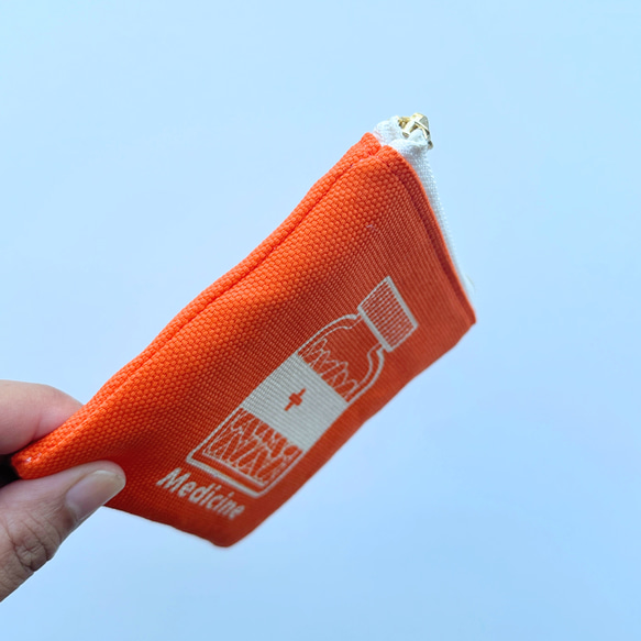 小さなおくすりポーチ（オレンジ） 5枚目の画像
