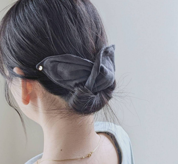 洗いこまれたベルギーリネン♡大人のためのデフトバン小さめ〜全5色〜　春　夏　 11枚目の画像