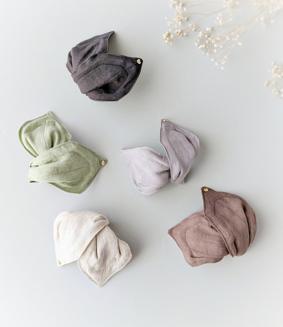 洗いこまれたベルギーリネン♡大人のためのデフトバン小さめ〜全5色〜　春　夏　 3枚目の画像