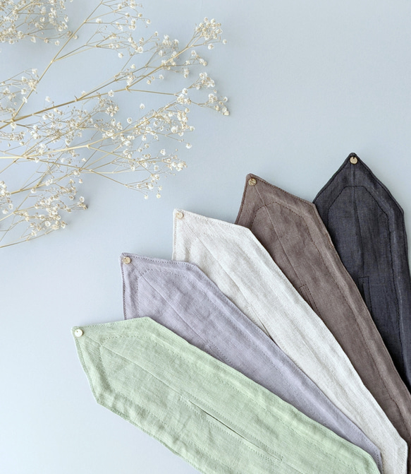 洗いこまれたベルギーリネン♡大人のためのデフトバン小さめ〜全5色〜　春　夏　 2枚目の画像