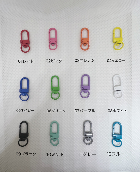 カラーナスカン キーホルダー 1個 全12色 レバーナスカン カニカン