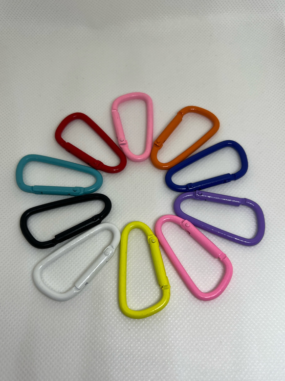 カラフルキーホルダーセット（無料チャーム付き） カラフル カラビナ 1個 全10色 キーホルダー バッグチャーム 繋ぎ 金具