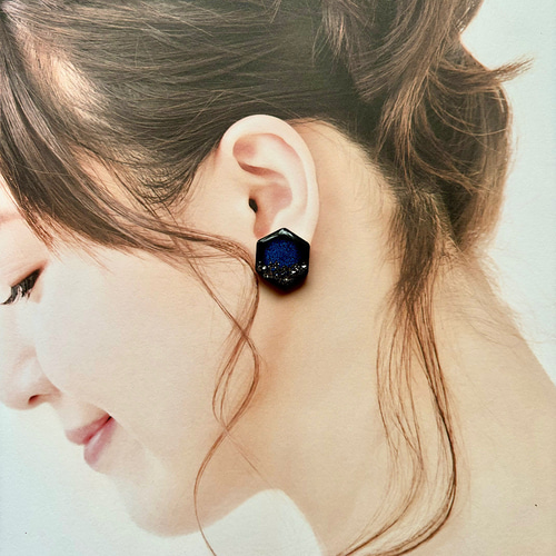 プレゼントにも最適◎夜空に星を散りばめたような美濃焼六角タイルの  