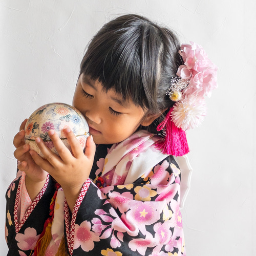 七五三 髪飾り 3歳 7歳 ダリア 髪かざり 浴衣 夏祭り 753 袴 ピンク