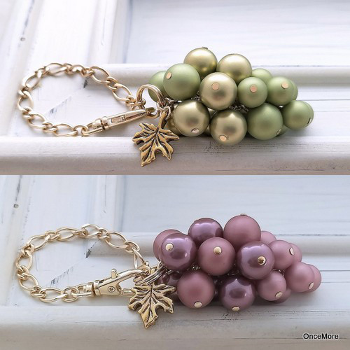 葡萄のバッグチャーム（ミニサイズ／アメジスト）GLD バッグチャーム