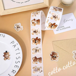 送料無料☆ テディベア♡ シール ステッカー 100枚 2枚目の画像