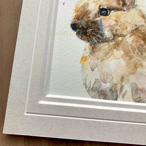 原画 うさぎ 縁起もの 『Hareの良き日に』お祝い 透明水彩 絵画