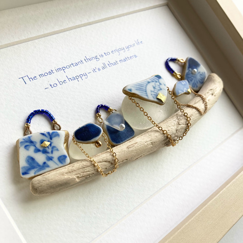 新作・一点もの】シーガラス/シーグラスアート/青いシー陶器の 新作・一点もの】シーガラス/シーグラスアート/青いシー陶器の
