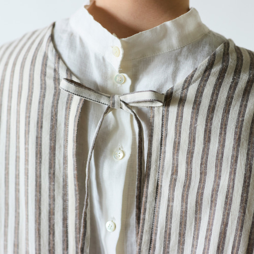 cocca for】 毎日着たい、変化を楽しむ割烹着ワンピース ”綿麻ベージュ