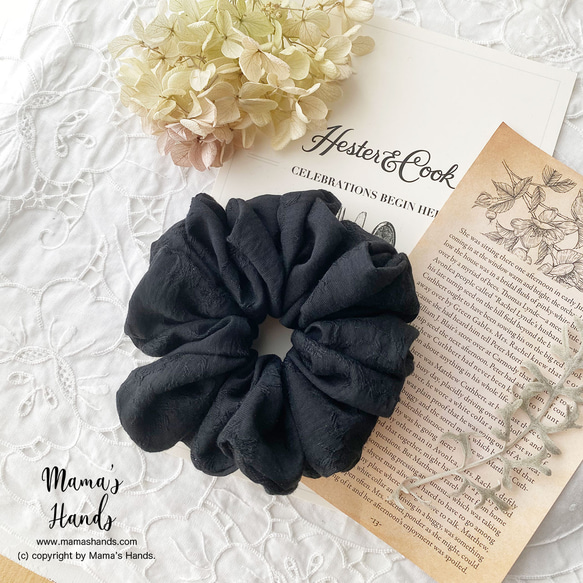 ⭐️4点売れました⭐️ 柔らか ジャガード織 花柄 黒 ブラック