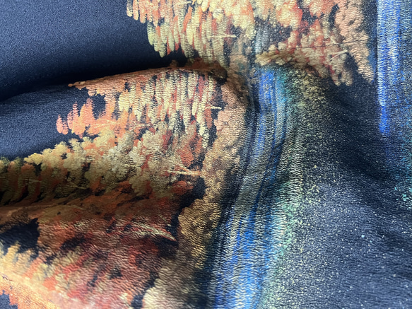 作家様の手描きの着物♡ポンチョワンピース♡着物リメイク 