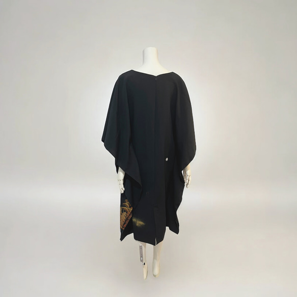 作家様の手描きの着物♡ポンチョワンピース♡着物リメイク 