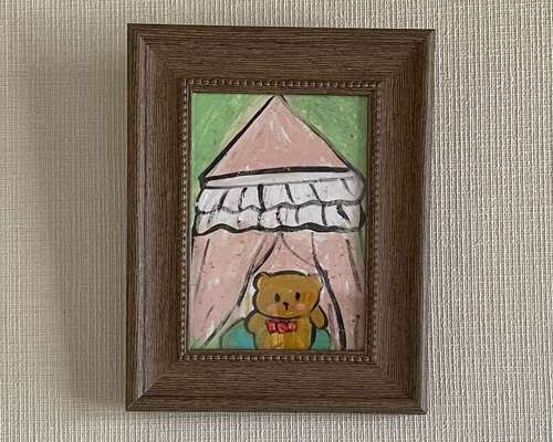 絵画。原画【クリスマスを迎えて可愛い熊ちゃん】 4b7ccd6007e88471533dc0e9041437