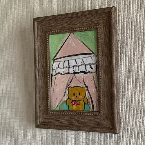 絵画。原画【ワイン好きの熊】 （絵画。原画【ワイン好きの熊