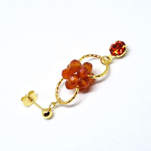 天然石＊カーネリアン＊ピアス＊イヤリング＊サージカルステンレス 