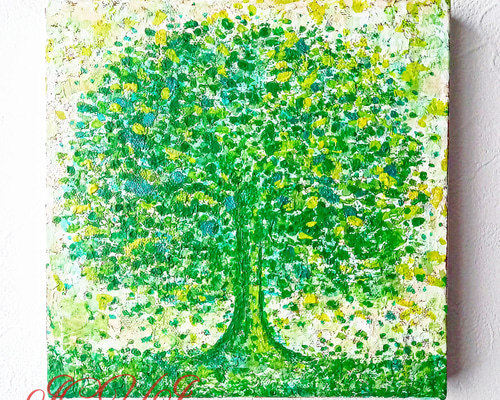 アクリル絵画　“Tree House” 2024.10.28 【大きな木のおうち】※sold out 700mm × 300mm