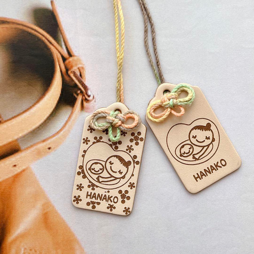 本革☆お守りマタニティマーク】裏面文字入れ無料｜安産祈願にぴったり