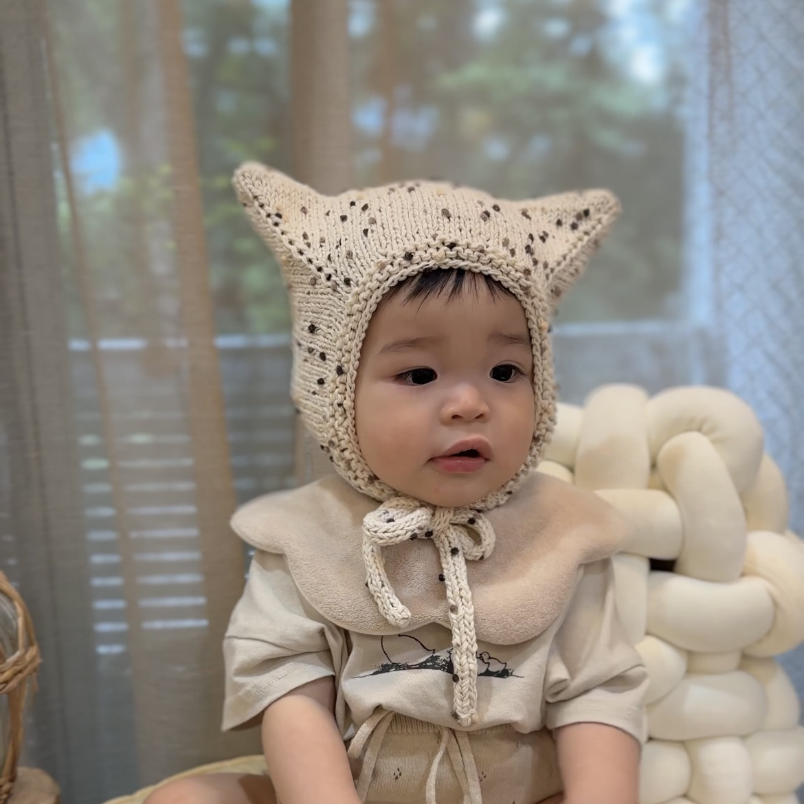 BABY ねこみみボンネット　ピンク BABY,THE STARS SHINE BRIGHT / ねこみみボンネット ピンク S-25