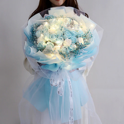 母の日豪華33本/18本薔薇花束ソープフラワー誕生日結婚祝い卒業式 プレゼントギフトシャレバラひまわり造花 2枚目の画像