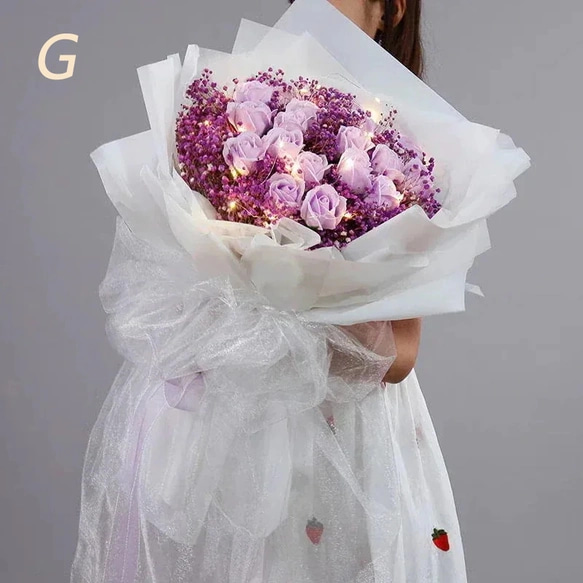 母の日豪華33本/18本薔薇花束ソープフラワー誕生日結婚祝い卒業式 プレゼントギフトシャレバラひまわり造花 12枚目の画像