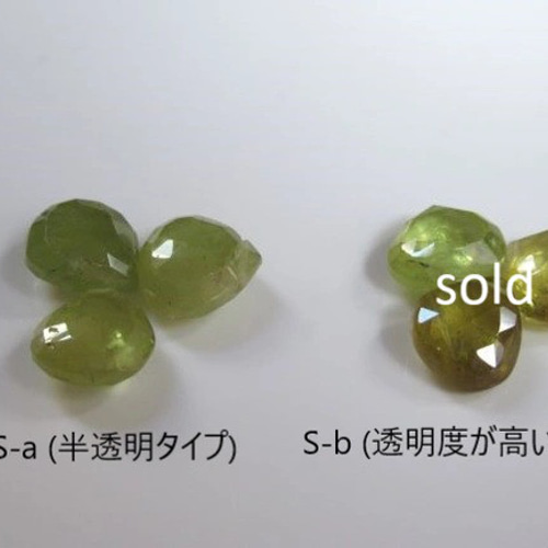 稀少石 スフェーン 宝石質ファセットカット *** (14Kgf・Silver