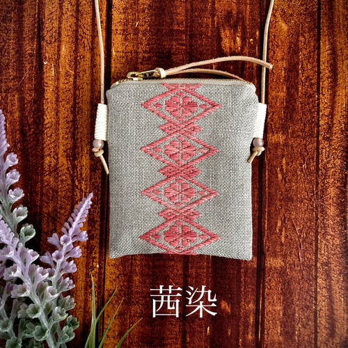 【新品｜一点物】手刺繍天然石マット「祈り」｜ビンテージホームスパンリネン｜お守り VISUALTOKYO（ビジュアル東京）｜犬猫刺繍お守り・名入れお守りの公式