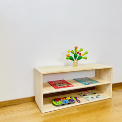 天然材を使用した古材風 本棚 マガジンラック 本棚・絵本棚・マガジン