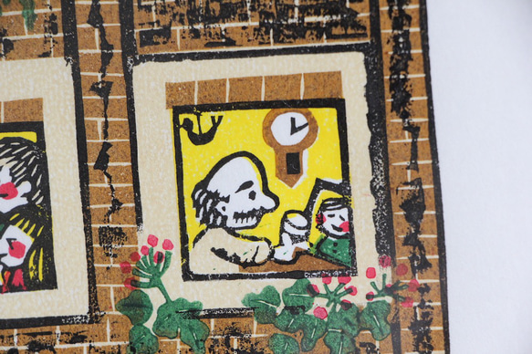 多色刷り版画作品　レトロマンション 5枚目の画像