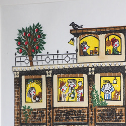 多色刷り版画作品　レトロマンション 2枚目の画像