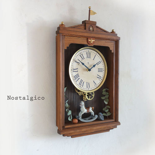 送料無料】NOSTALGICO #034 レトロな掛け時計 Mサイズ