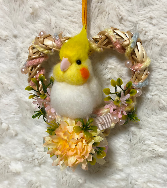 羊毛フェルト。オカメインコ。リース 羊毛フェルト キサラキララ 通販 