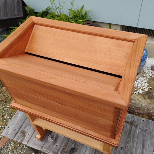 柿渋塗賽銭箱（Sサイズ） 柿渋塗賽銭箱（Sサイズ台付）