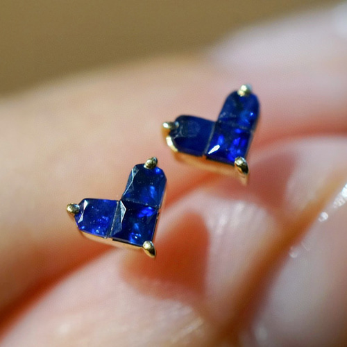 K18WG サファイア　ダイヤモンド　0.04 ハート　ピアス K18WG サファイア ダイヤモンド 0.04 ハート ピアス ピンクサファイア