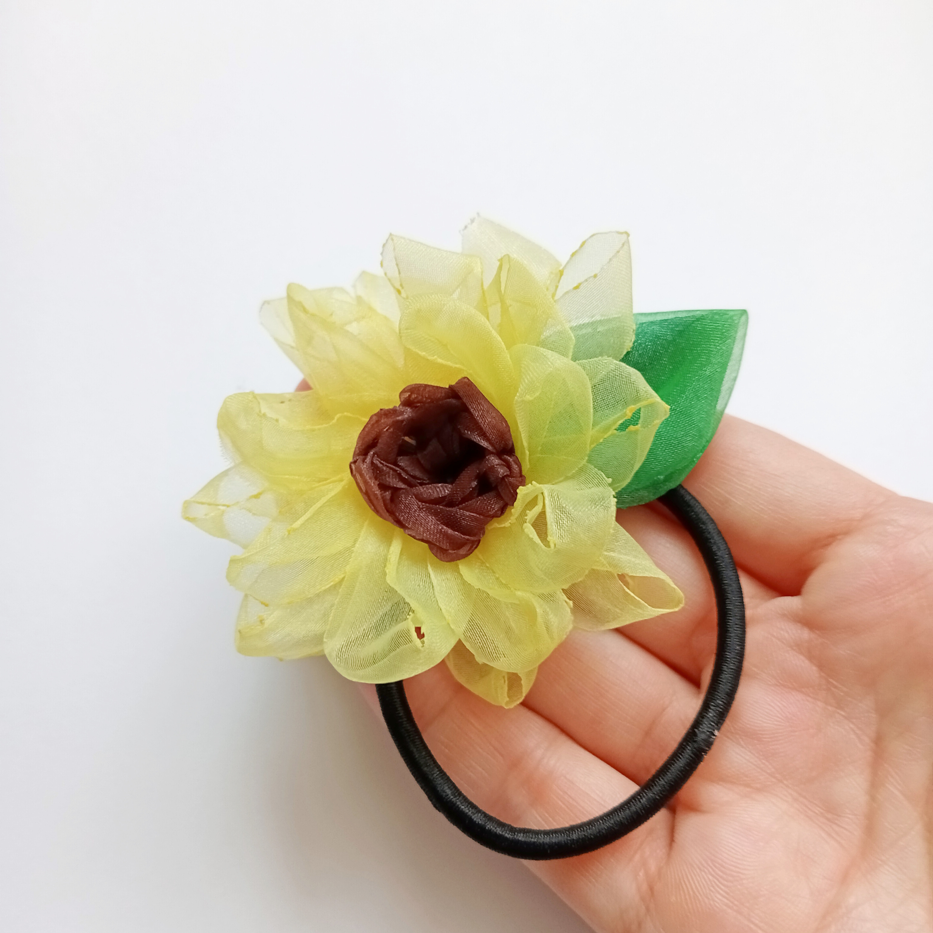 オーガンジーリボンヘアゴム soda lemon heart