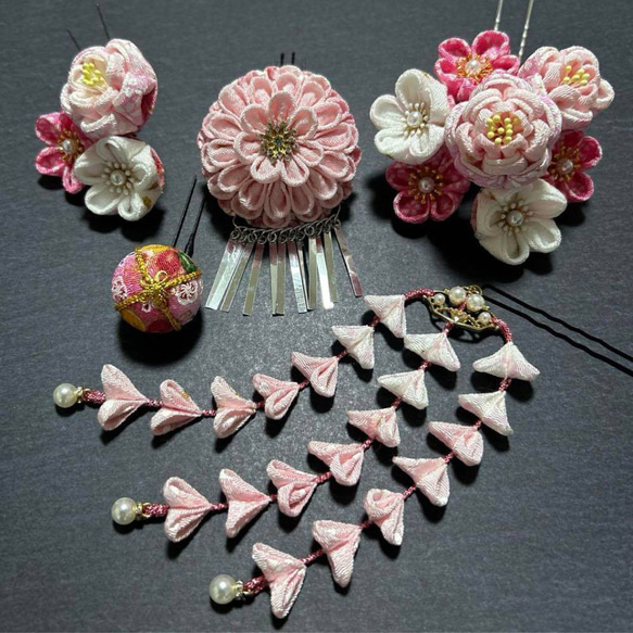 オクラサラダ様ご注文　七五三　つまみかんざし オクラサラダ様ご注文 七五三 つまみかんざし