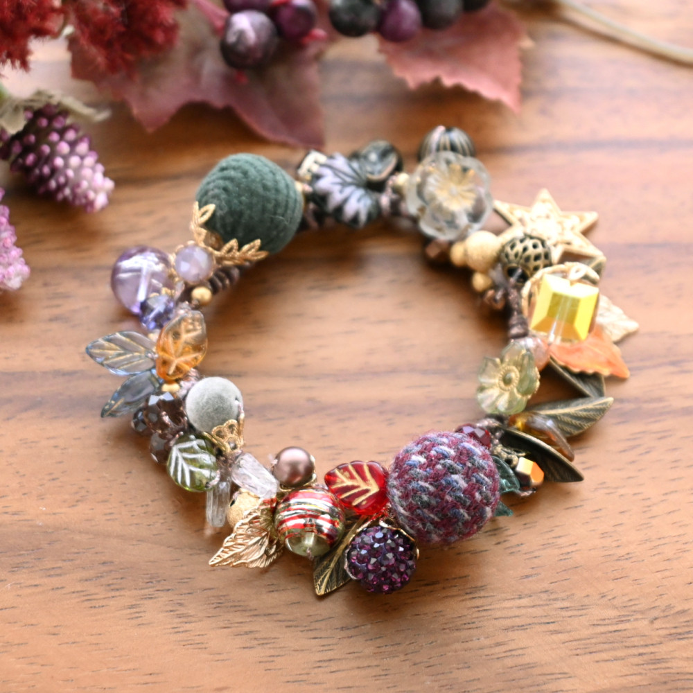 『初秋』 ビジュー シュシュ＊ブレスレット