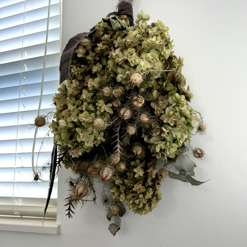 カシワバアジサイのスワッグ ドライフラワー Sanctuary by the Sea