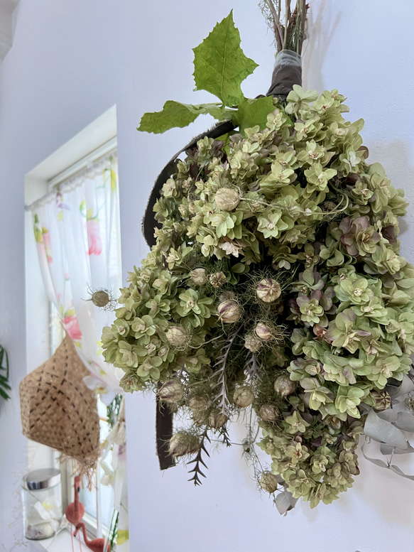 カシワバアジサイのスワッグ ドライフラワー Sanctuary by the Sea