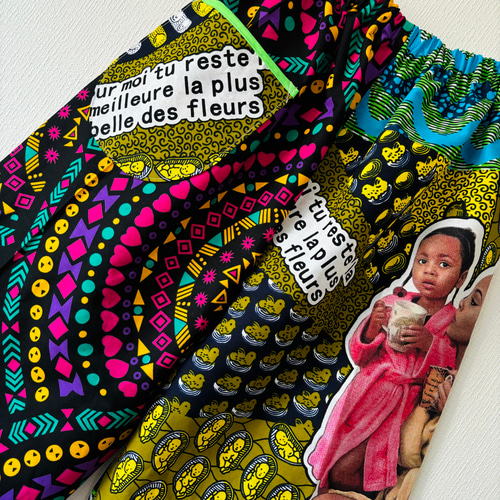 アフリカンバティック シンプル zakuchiku テーパードパンツ