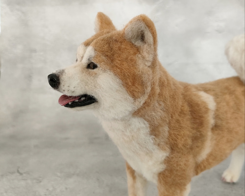 笑顔の秋田犬さん〈24073〉 羊毛フェルト 羊毛わんこ 福や工房 通販