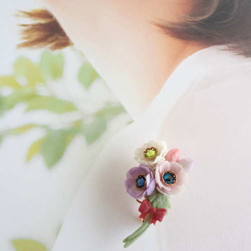 アネモネのブーケブローチ ブローチ Citrus cafe 通販 18036183