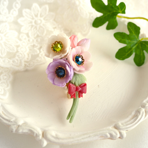 アネモネのブーケブローチ ブローチ Citrus cafe 通販 18036183