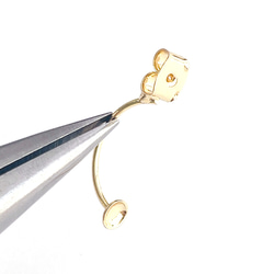 eje617 [4 件] 含約 4mm 碗，總長約 23mm 16KGP 黃金耳環 背扣金屬配件 第3張的照片