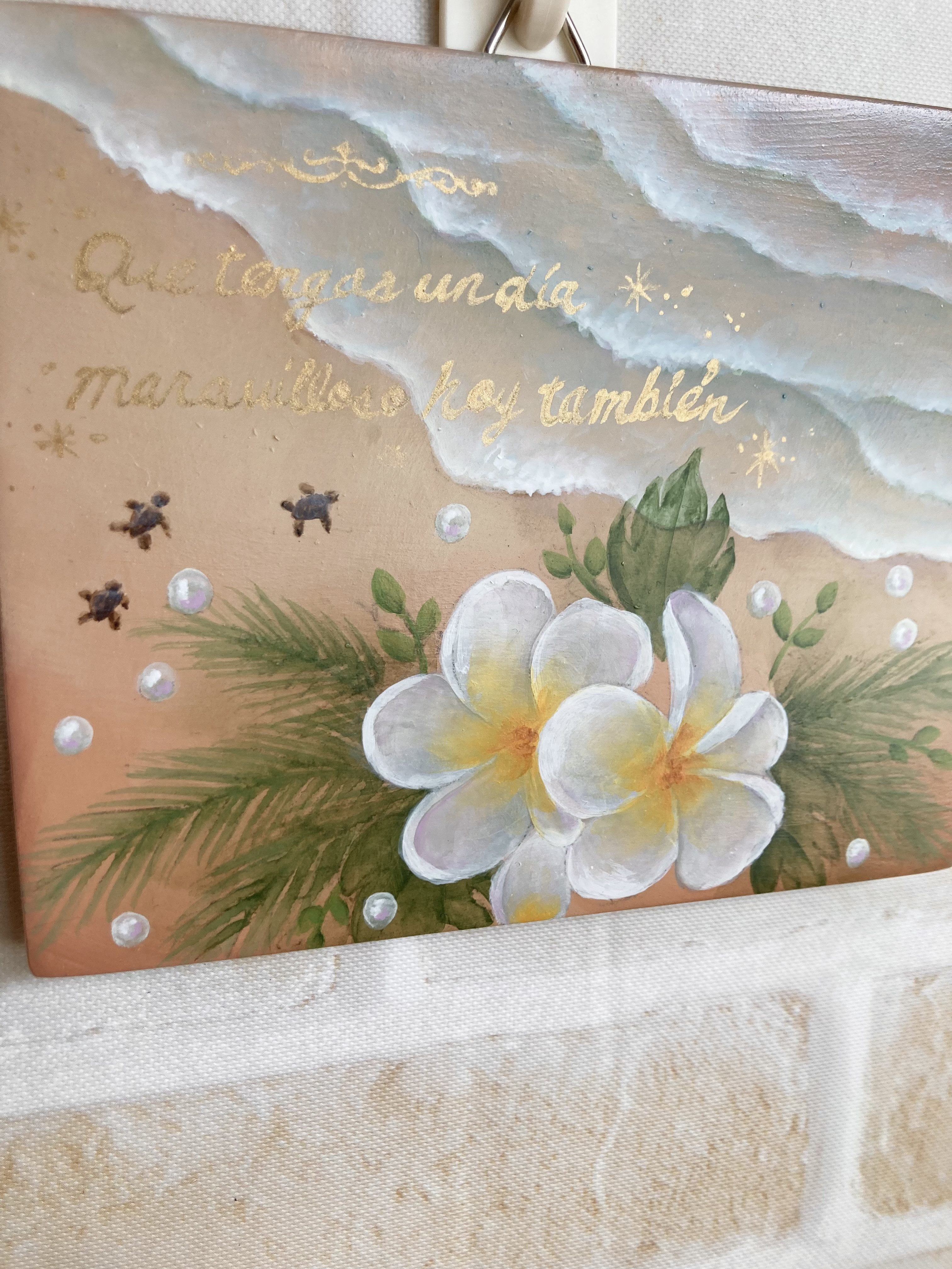 端材トールペイントのサマーオーシャン 絵画 アトリエ ユニヴェール