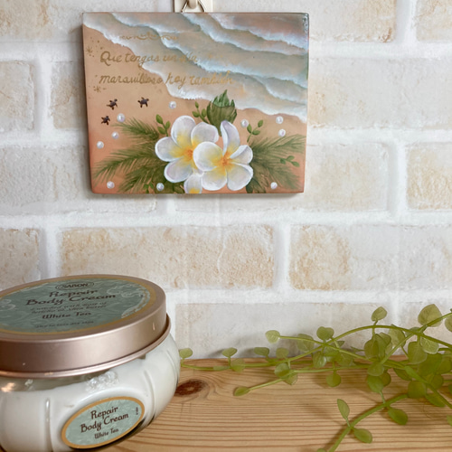 端材トールペイントのサマーオーシャン 絵画 アトリエ ユニヴェール