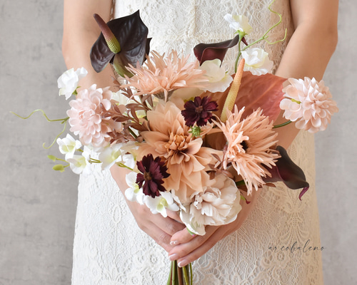 二股かんざし〈Bouquet・大人ニュアンスカラーブーケ・盛り〉 二股かんざし〈Bouquet・大人ニュアンスカラーブーケ・盛り〉
