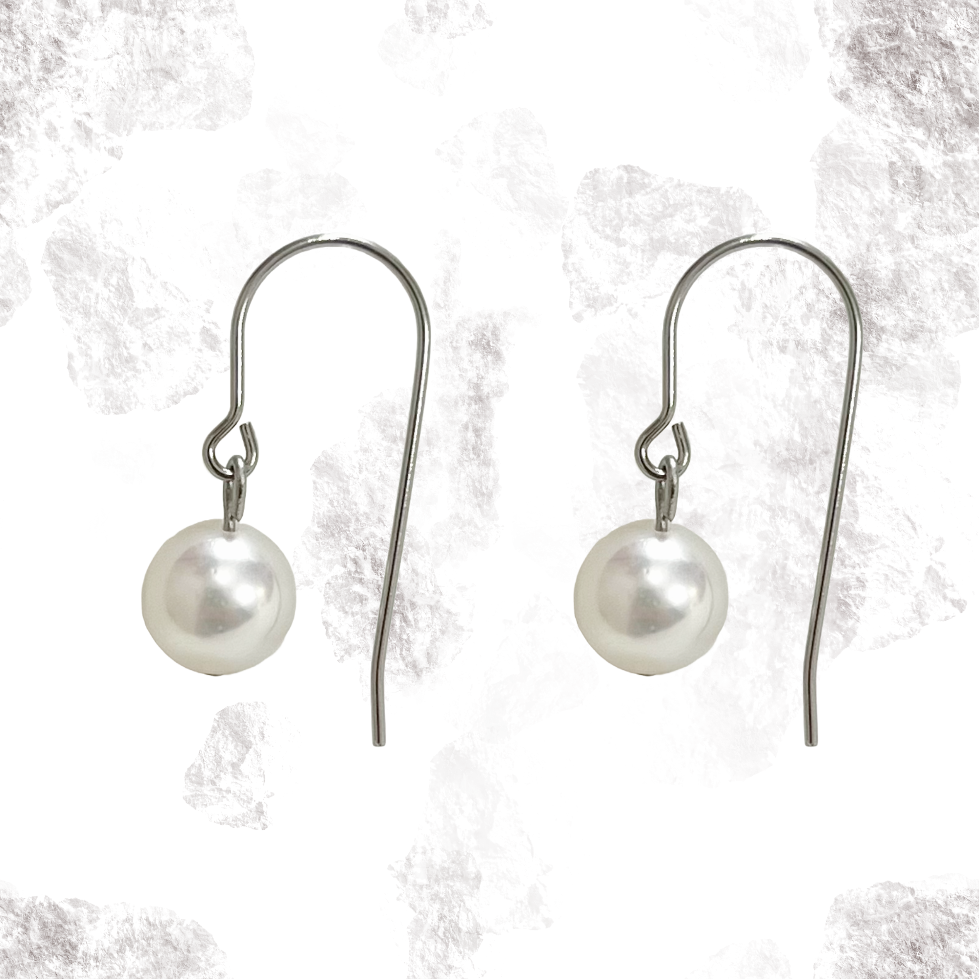 【壱岐真珠】パール フック ピアス 7.0-7.5/7.5-8.0/8.0-8.5/8.5-9.0mm チタン 両穴材料