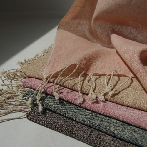ヘンプコットン草木染手織りストール ストール HANDICRAFT SHOP