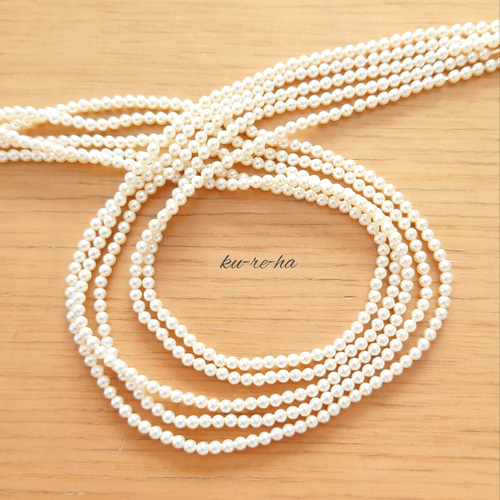30個〗 3mm◇スワロフスキー◇クリームパール◇パールビーズ パール ku  