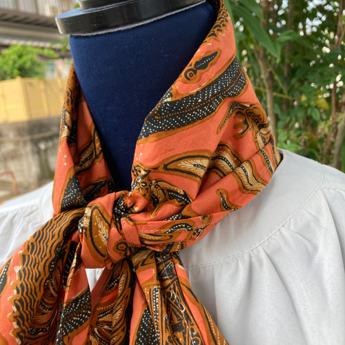 609 オールド バティック ジャワ更紗 ストール 古布 リメイク  